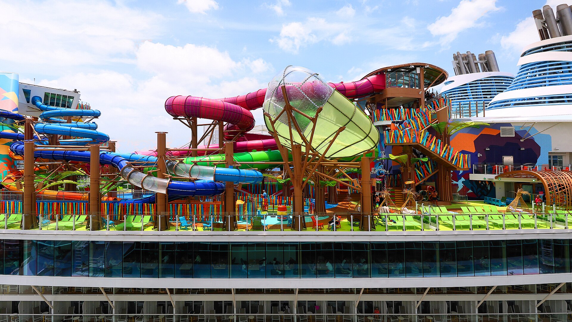 Thrill Island water park area on Icon of the Seas