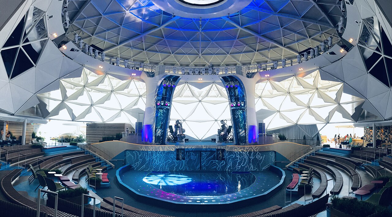 AquaDome with the AquaTheater at the bow