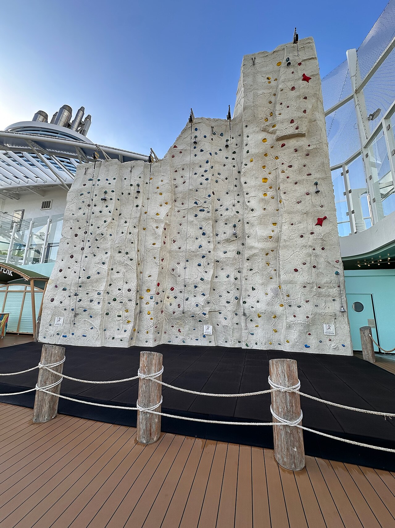 Climbing wall on the sports deck